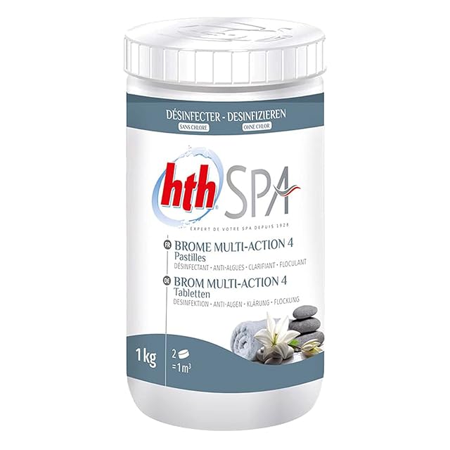 Pastilles de brome hth SPA Multi-Action 4 de vingt grammes en conditionnement d’un kilogramme