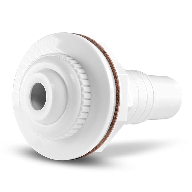 Pièce de refoulement Paradies Pool blanche de cent quarante millimètres de long, à articulation réglable et raccord 32/38 mm