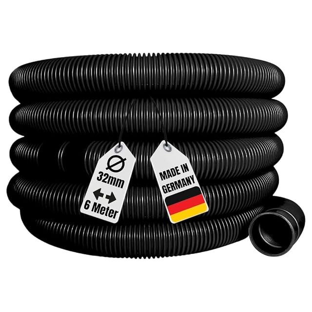 Tuyau de bassin AquaOne noir de 32 mm enroulé, pour pompe, filtration et usage solaire