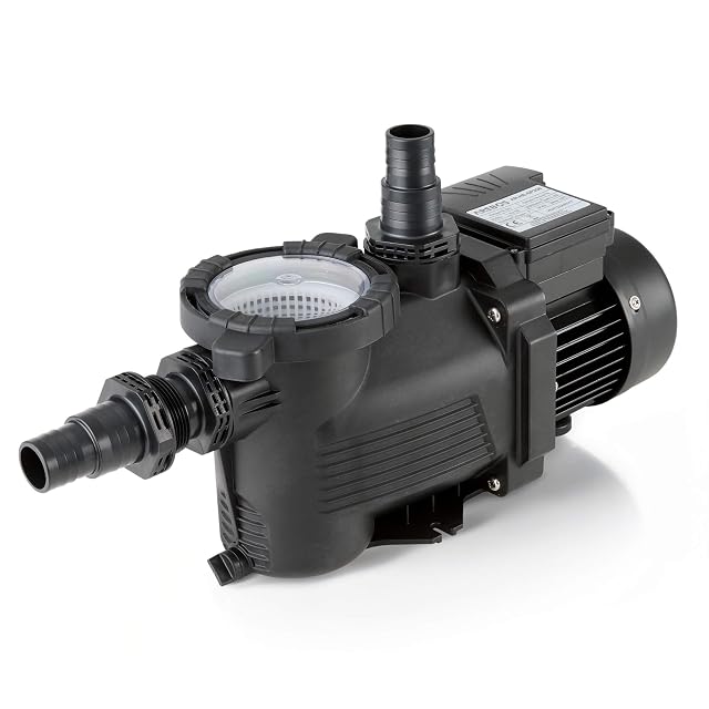 Pompe de piscine Arebos à préfiltre intégré, appareil compact de 350 watts à raccords 32/38 mm