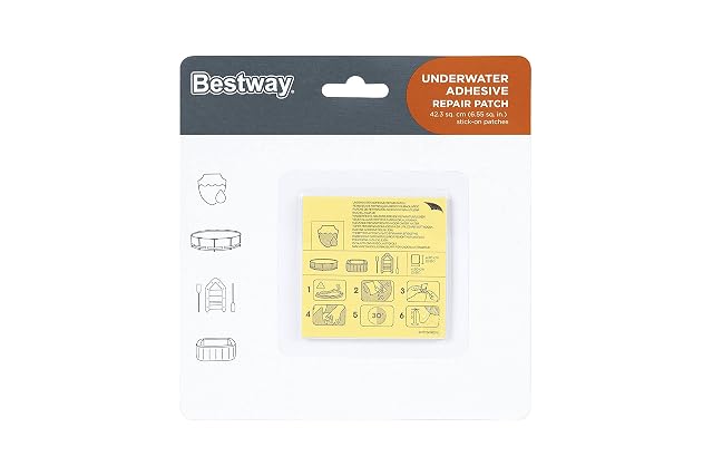Dix rustines de réparation autocollantes étanches Bestway, de six centimètres et demi de côté chacune