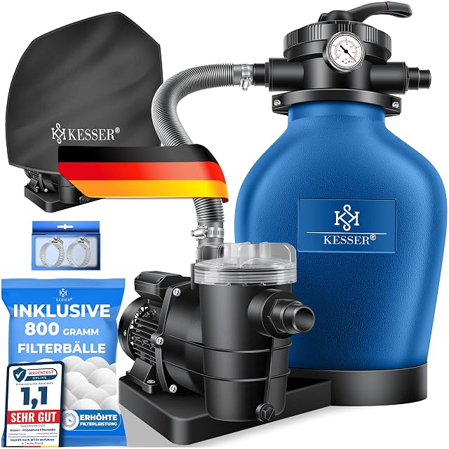 Groupe de filtration à sable KESSER avec manomètre et vanne à sept positions