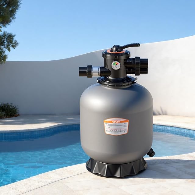 Cuve de filtre à sable VEVOR de 450 millimètres avec vanne multivoies à sept positions