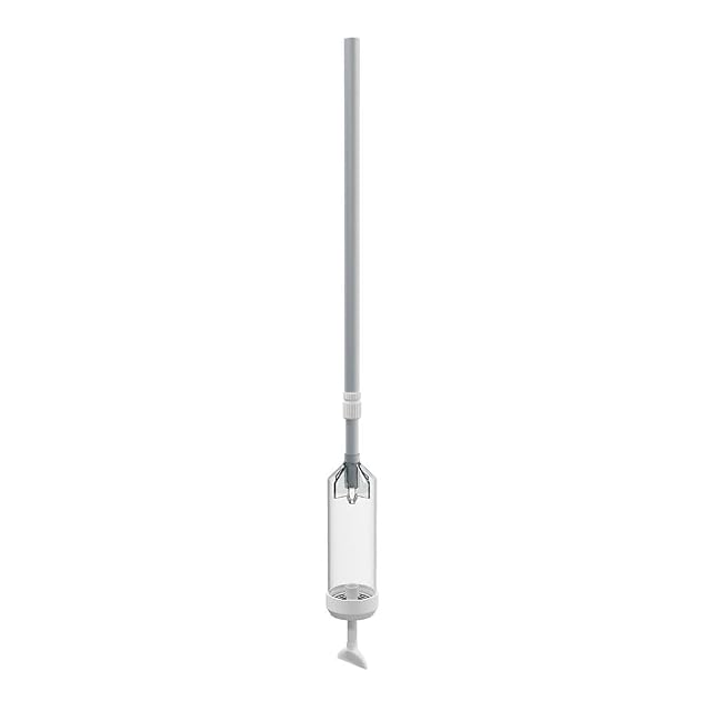 Tête d’aspirateur de piscine Home Deluxe blanche sur un manche télescopique en aluminium