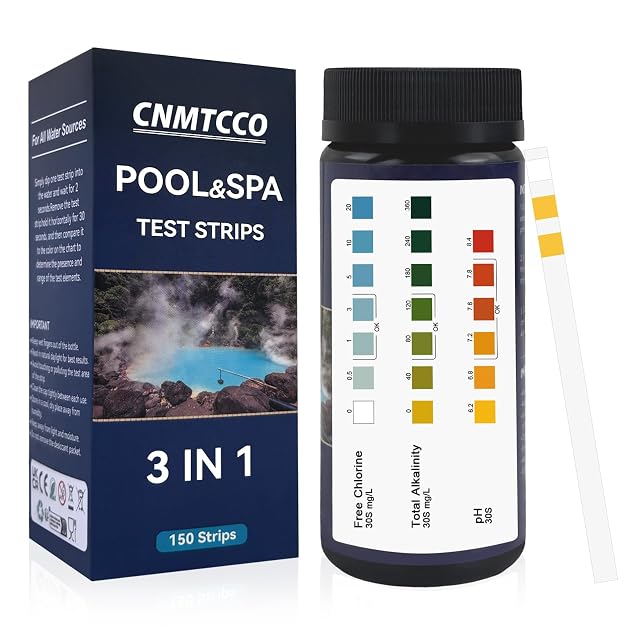 Bandelettes de test de bassin 3 en 1 CNMTCCO, 150 dans une boîte refermable résistante à l’humidité