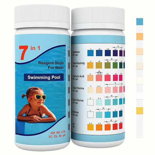 Bandelettes de test de bassin 7 en 1 Joyzakzak, 100 bâtonnets pour eau de bassin et de spa